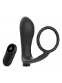 ADDICTED TOYS - ANELLO PER PENE CON TELECOMANDO PLUG ANALE NERO RICARICABILE