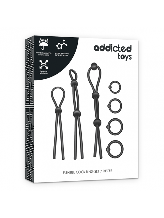 ADDICTED TOYS - SET DI ANELLI PER IL CAZZO FLESSIBILI IN SILICONE 7 PEZZI