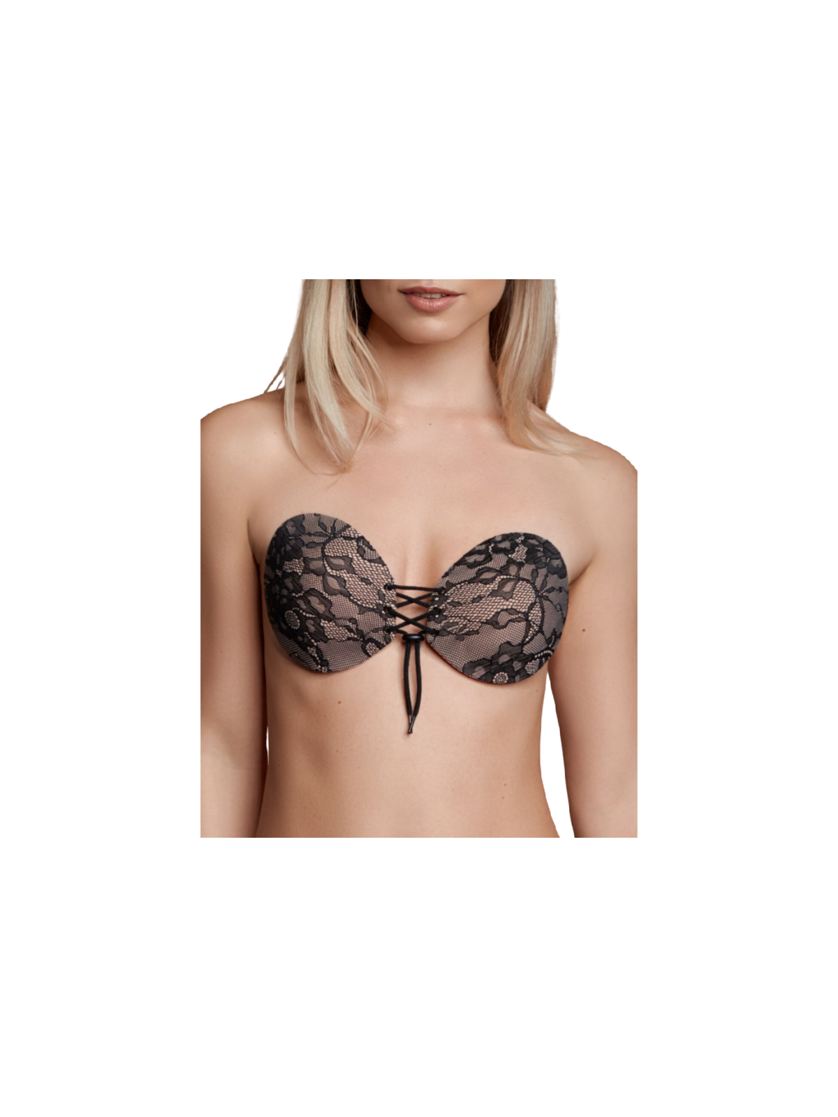 BYE-BRA - REGGISENO ADESIVO INTRECCIATO E RICAMATO COPPA A