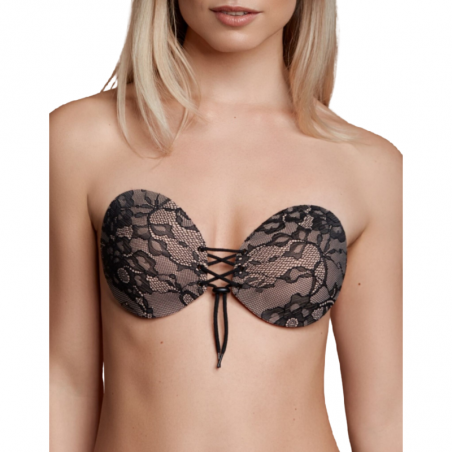 BYE-BRA - REGGISENO ADESIVO INTRECCIATO E RICAMATO COPPA C