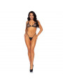 LEG AVENUE - TOP BIKINI A RETE E G-STRING TAGLIA UNICA