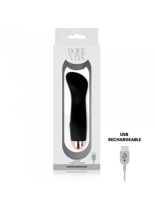 DOLCE VITA - VIBRATORE RICARICABILE ONE BLACK 10 VELOCITÀ