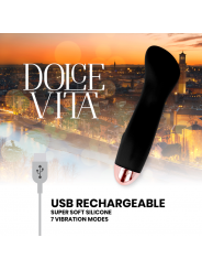 DOLCE VITA - VIBRATORE RICARICABILE ONE BLACK 10 VELOCITÀ