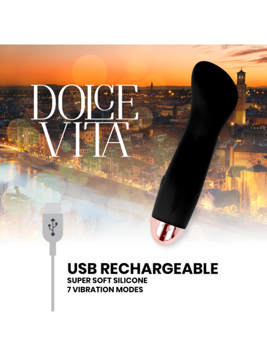 DOLCE VITA - VIBRATORE RICARICABILE ONE BLACK 10 VELOCITÀ