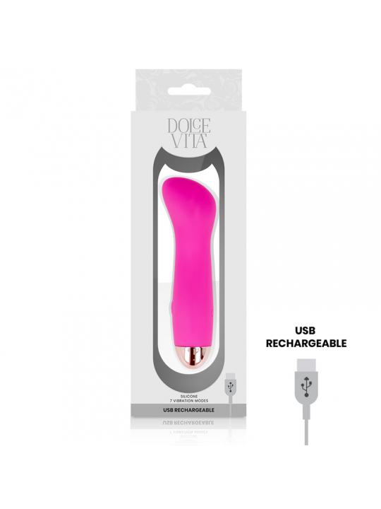 DOLCE VITA - VIBRATORE RICARICABILE ONE ROSA 7 VELOCITÀ