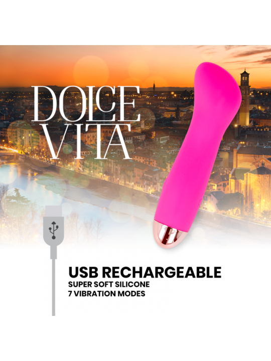 DOLCE VITA - VIBRATORE RICARICABILE ONE ROSA 7 VELOCITÀ