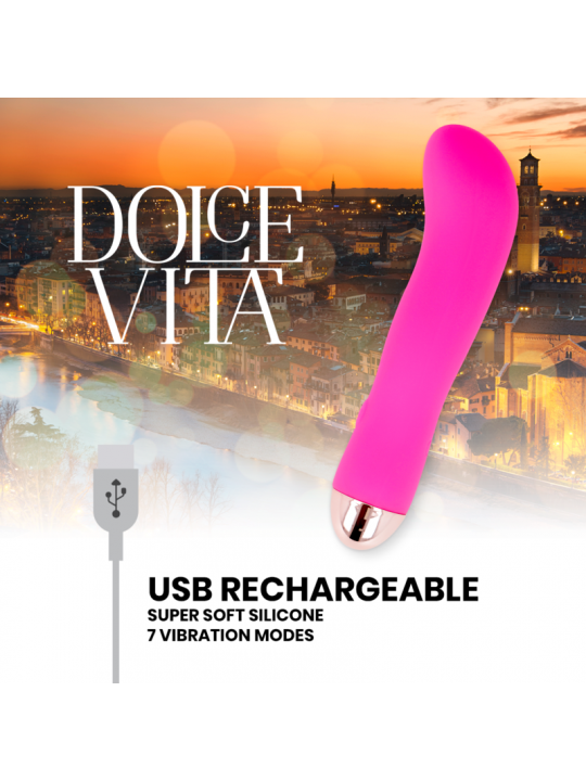 DOLCE VITA - VIBRATORE RICARICABILE ROSA A 7 VELOCITÀ