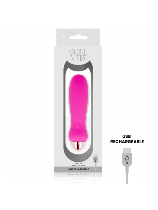 DOLCE VITA - VIBRATORE RICARICABILE CINQUE ROSA 7 VELOCITÀ