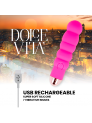 DOLCE VITA - VIBRATORE RICARICABILE SEI ROSA 7 VELOCITÀ