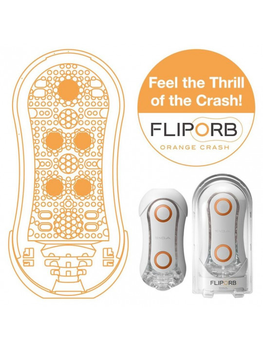 TENGA - MASTURBATORE FLIP ORB STRONG CRASH BIANCO E ARANCIONE