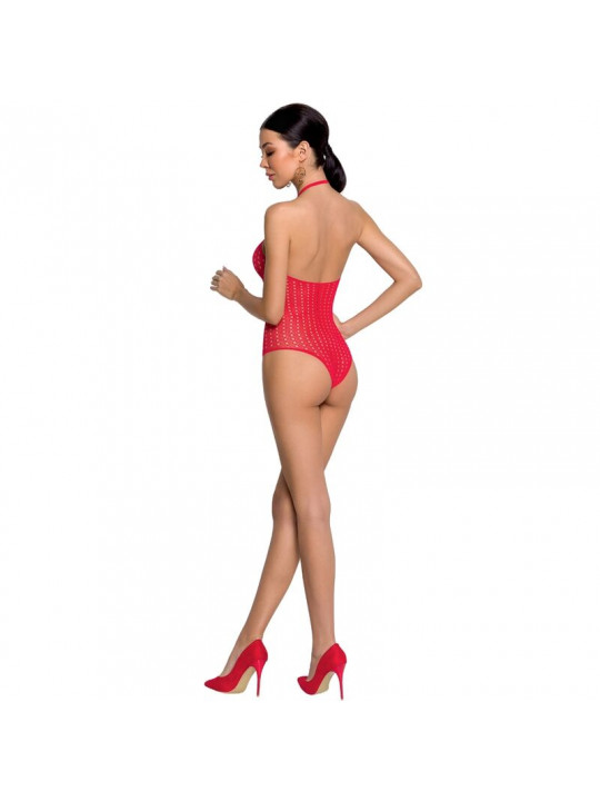 PASSION - WOMAN BS088 BODYSTOCKING ROSSO TAGLIA UNICA