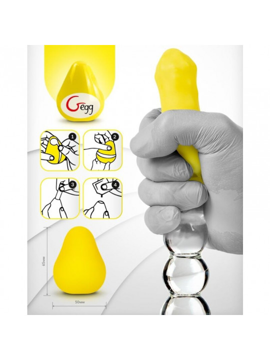 G-VIBE - UOVO MASTURBATORE RIUTILIZZABILE GIALLO STRUTTURATO