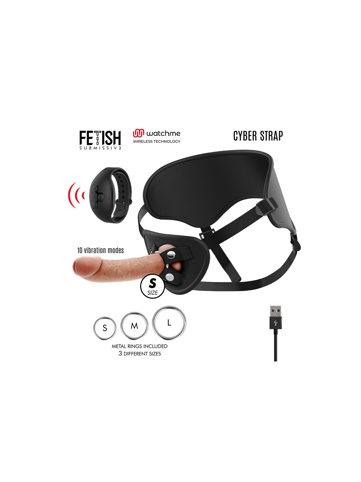 FETISH SUBMISSIVE CYBER STRAP - IMBRAGATURA CON TELECOMANDO TECNOLOGIA DILDO WATCHME S