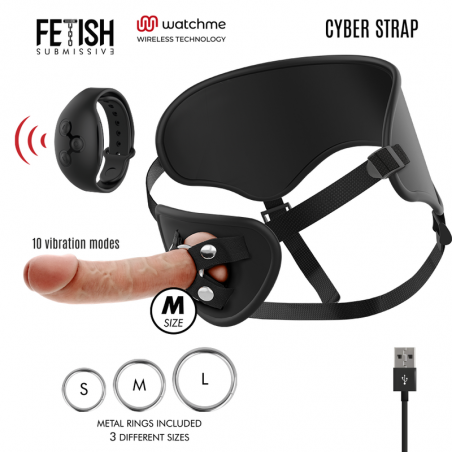 FETISH SUBMISSIVE CYBER STRAP - IMBRAGATURA CON TELECOMANDO TECNOLOGIA DILDO WATCHME M