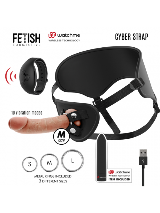 FETISH SUBMISSIVE CYBER STRAP - IMBRAGATURA CON DILDO E TELECOMANDO BULLET TECNOLOGIA WATCHME M