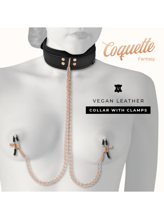 COQUETTE CHIC DESIRE - COLLANA CON PINZA PER CAPEZZOLI FANTASIA CON FODERA IN NEOPRENE