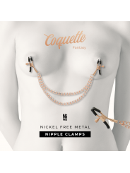 COQUETTE CHIC DESIRE - CLIPS PER CAPEZZOLI IN METALLO FANTASIA CON CATENA