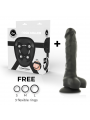 COCK MILLER - IMBRACATURA + COCKSIL ARTICOLABILE DENSIT SILICONE NERO 18 CM