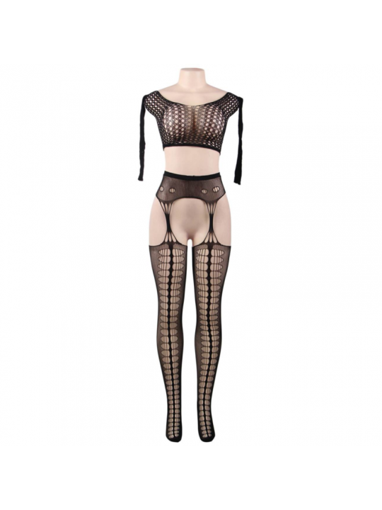 QUEEN LINGERIE - TOP BODYSTOCKING MANICA LUNGA S/L