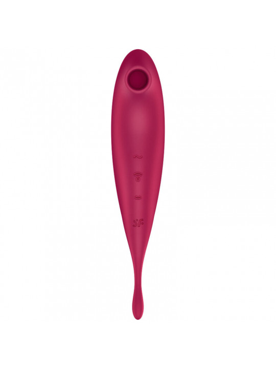 SATISFYER - STIMOLATORE E VIBRATORE TWIRLING PRO+ ROSSO