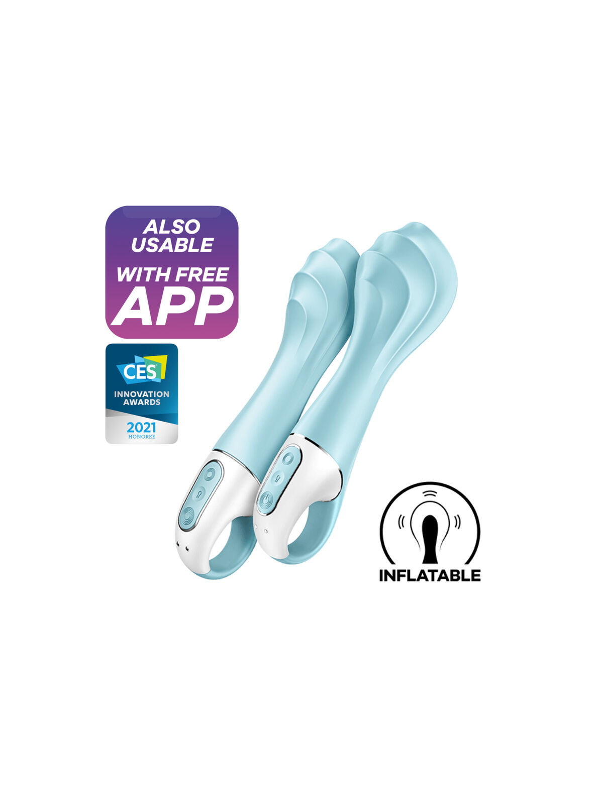 SATISFYER - VIBRATORE AIR PUMP 5+ VIBRATORE GONFIABILE G-SPOT BLU