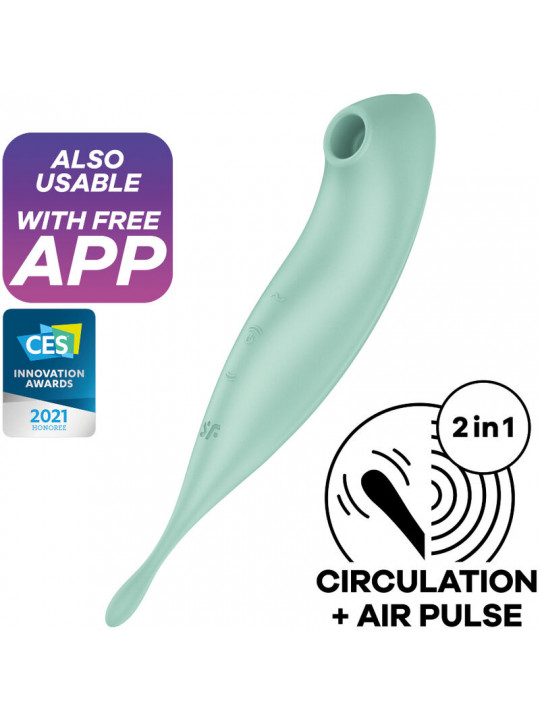 SATISFYER - TWIRLING PRO+ STIMOLATORE E APP VIBRATORE VERDE