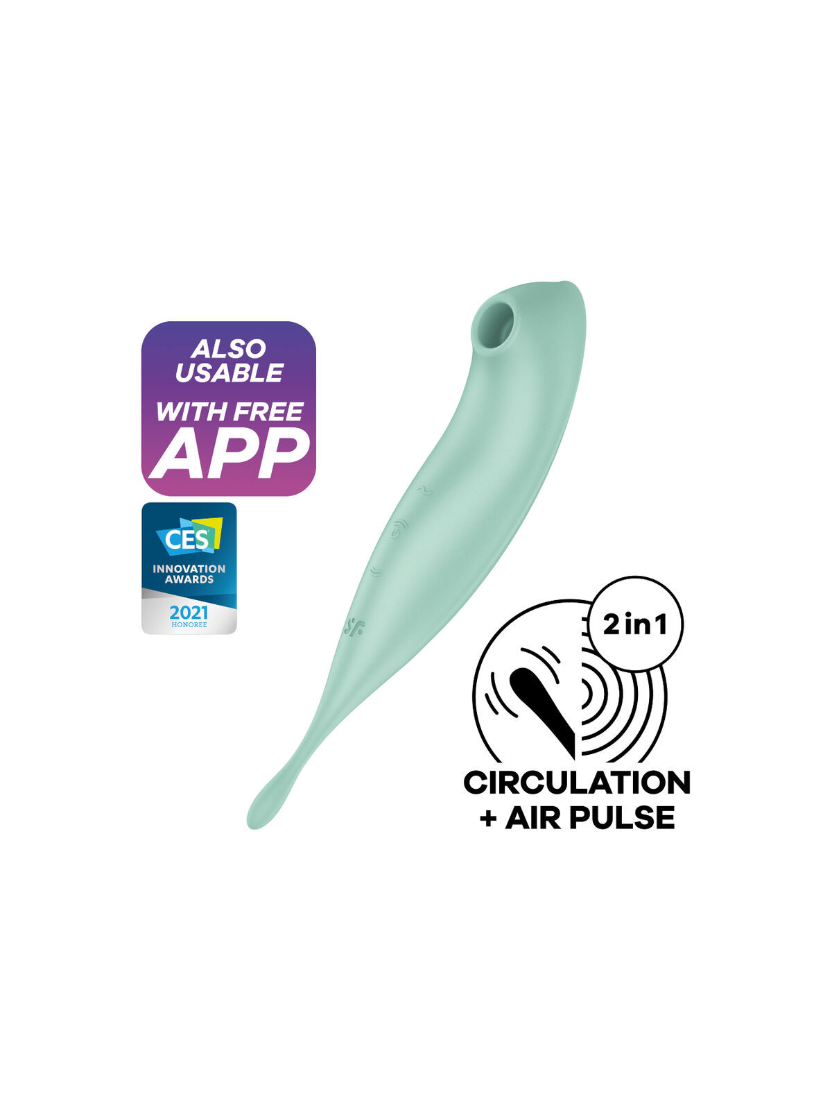 SATISFYER - TWIRLING PRO+ STIMOLATORE E APP VIBRATORE VERDE