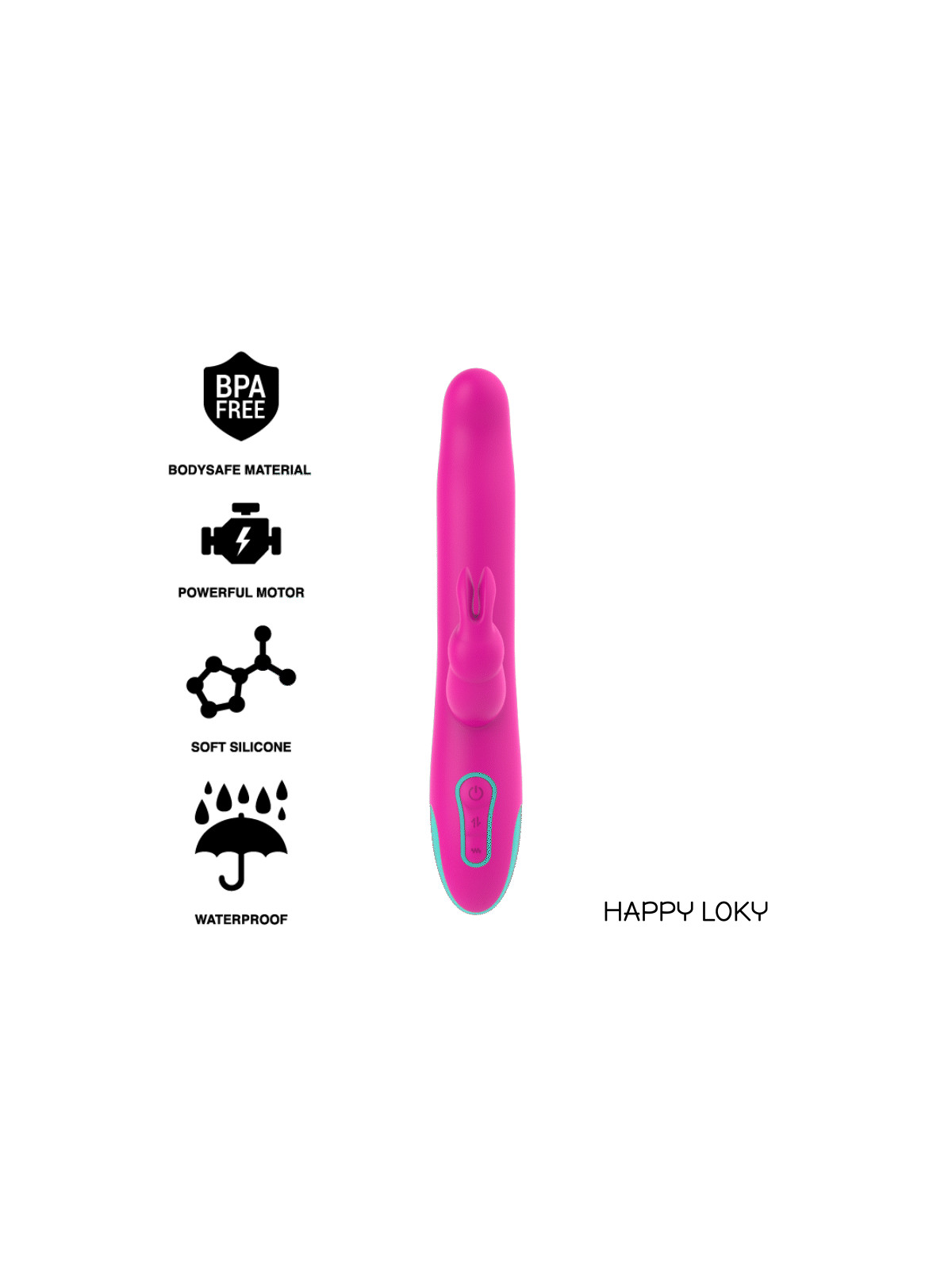 HAPPY LOKY - PLUTO CONIGLIO VIBRATORE E ROTATORE WATCHME COMPATIBILE CON LA TECNOLOGIA WIRELESS