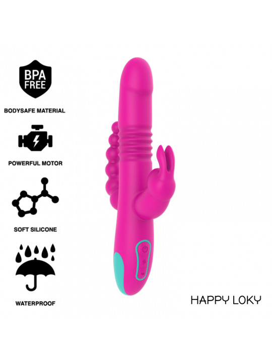 HAPPY LOKY - TRIPLA STIMOLAZIONE DONALD: COMPATIBILE CON LA TECNOLOGIA WIRELESS ANALE, G-SPOT E CLITORIDEA WATCHME