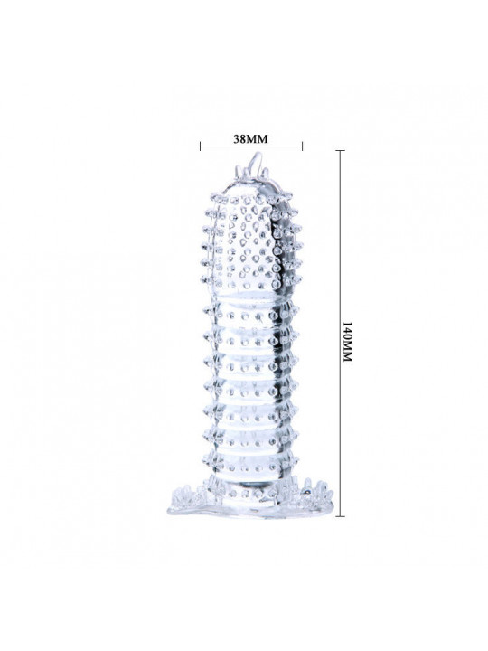 BAILE - GUAINA PER PENE CON PUNTI DI STIMOLAZIONE TRASPARENTI 14 CM