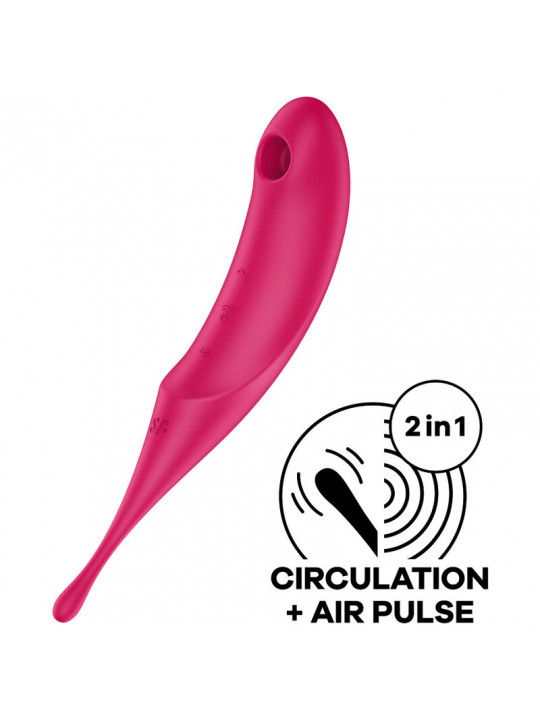 SATISFYER - STIMOLATORE E VIBRATORE TWIRLING PRO AIR PULSE ROSSO