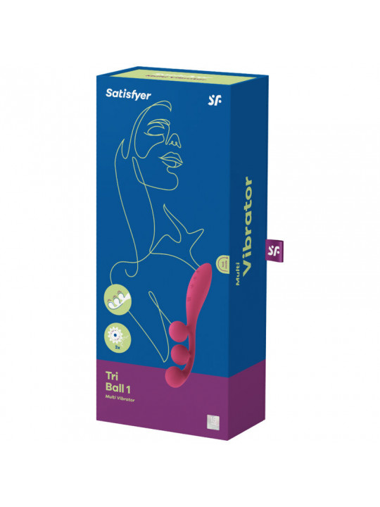 SATISFYER - MULTI VIBRATORE TRI BALL 1 ROSSO