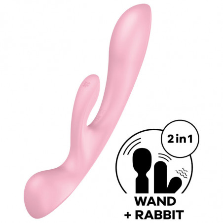 SATISFYER - TRIPLE OH VIBRAZIONE IBRIDA ROSA