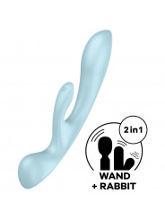 SATISFYER - TRIPLE OH VIBRAZIONE IBRIDA BLU