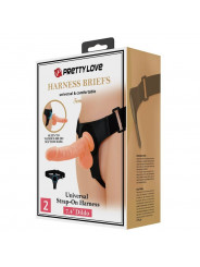 PRETTY LOVE - IMBRAGATURA SLIP UNIVERSALE CON DILDO TOM 20 CM NATURALE