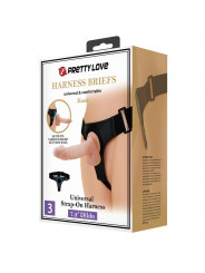 PRETTY LOVE - IMBRAGATURA SLIP UNIVERSALE CON DILDO KEVIN 19 CM NATURALE