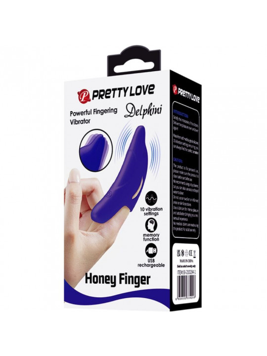 PRETTY LOVE - POTENTE STIMOLATORE DELLE DITA DELPHINI BLU SCURO