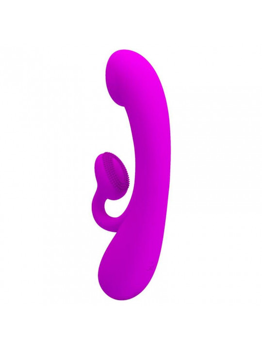 PRETTY LOVE - VIBRATORE SINCERO E VENTOSA CLITORIDE IN SILICONE VIOLA