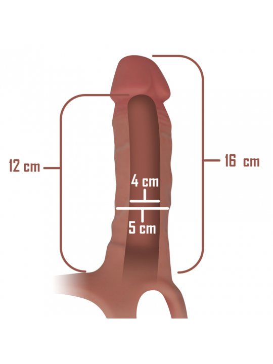 INTENSE - IMBRACATURA CAVA CON DILDO IN SILICONE 16 X 3,5 CM