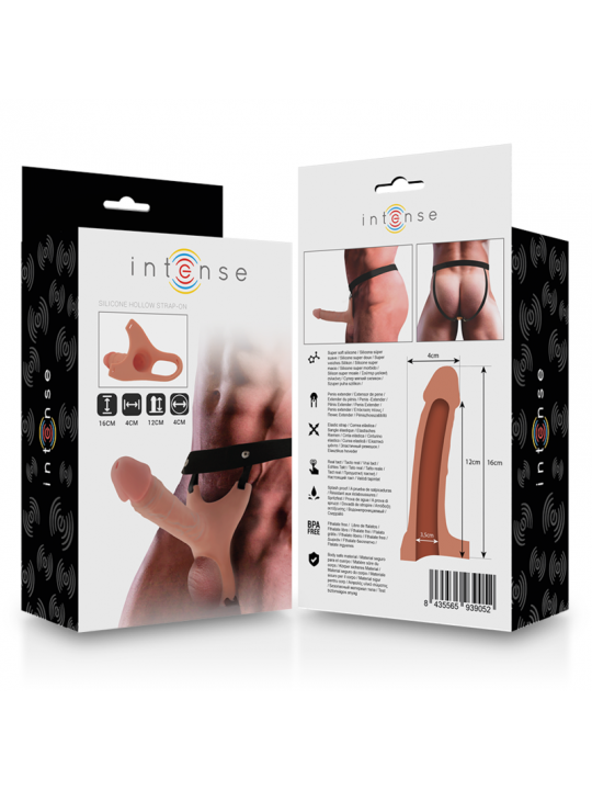 INTENSE - IMBRACATURA CAVA CON DILDO IN SILICONE 16 X 3,5 CM