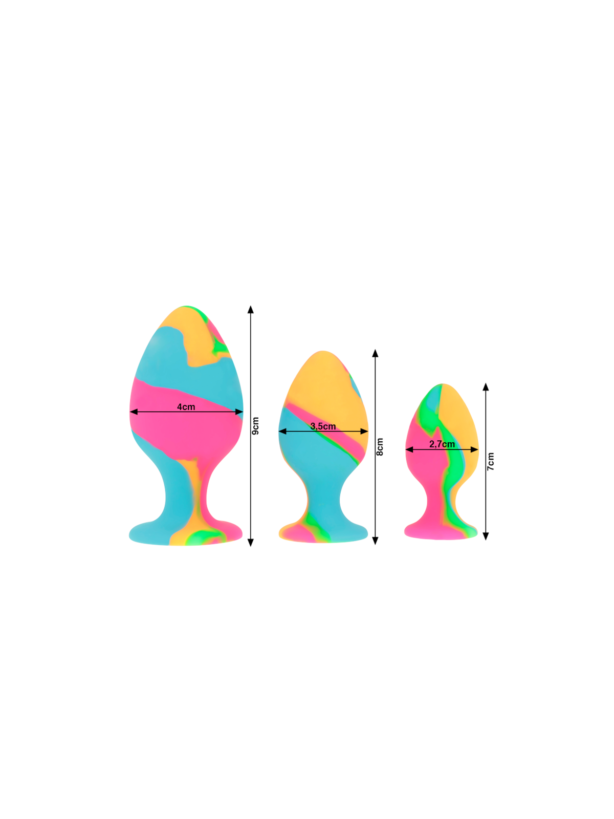 INTENSE - SET DI TAPPI IN SILICONE MULTICOLORE