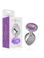 INTENSE - PLUG ANALE IN METALLO ALLUMINIO CON CRISTALLO VIOLA MISURA S