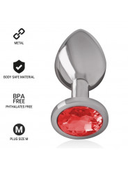 INTENSE - PLUG ANALE IN METALLO CON CRISTALLO ROSSO MISURA M