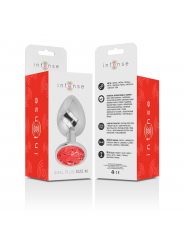 INTENSE - PLUG ANALE IN METALLO CON CRISTALLO ROSSO MISURA M