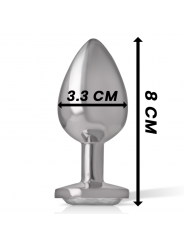 INTENSE - PLUG ANALE IN METALLO ALLUMINIO CON CRISTALLO ARGENTO TAGLIA M