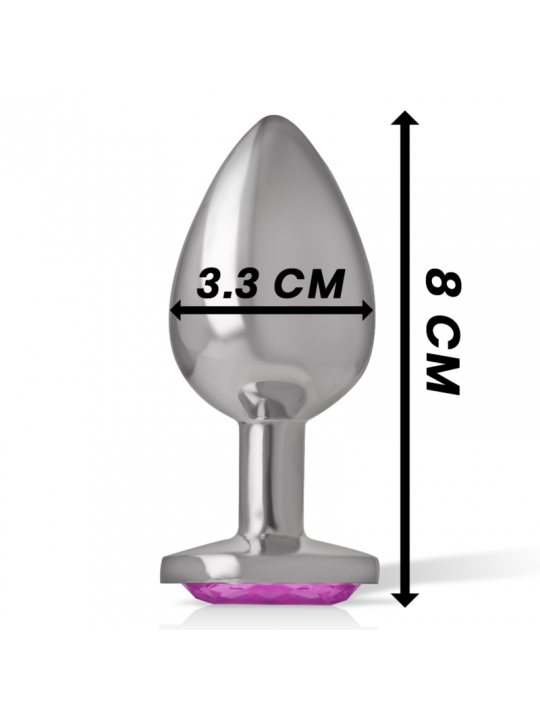 INTENSE - PLUG ANALE IN METALLO ALLUMINIO CON CRISTALLO ROSA TAGLIA M