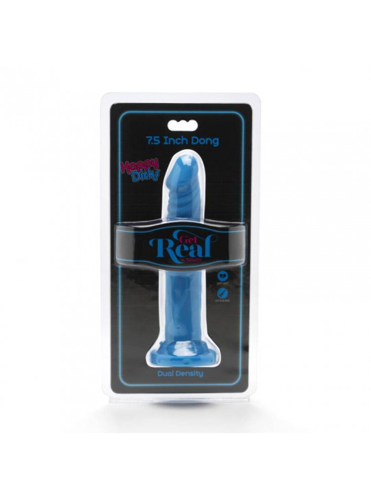 GET REAL - HAPPY DICKS DONG 19 CM BLU