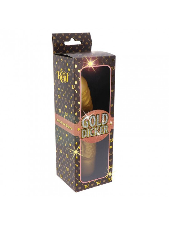 GET REAL - VIBRATORE ORIGINALE GOLD DICKER ORO