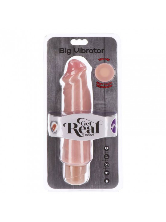 GET REAL - VIBRATORE GRANDE A DOPPIA DENSIT 20,5 CM PELLE