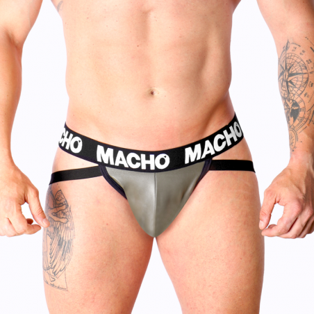 MACHO - MX27GR JOCK IN PELLE GRIGIO BEIGE M